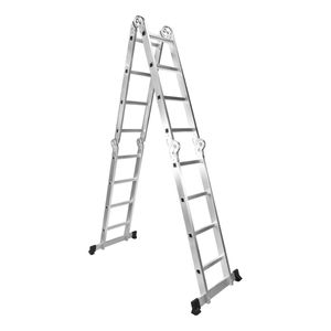 Escalera 16 Peldaños Articulada Aluminio 150Kg 4.6Mt