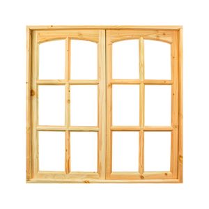 Ventana De Madera Pino Insigne 1X1 Mt 12 Vidrios Con Marco