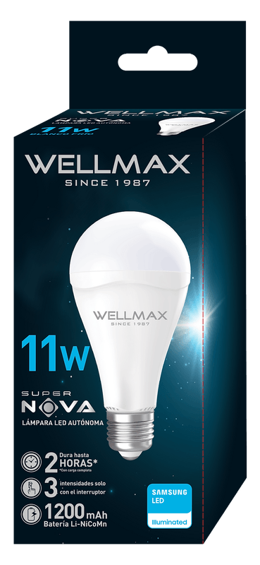 Ampolleta Emergencia 11W Supernova 6500K Wellmax