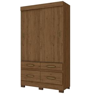 Closet 2 Puertas Corredizas + 4 Cajones Castaño Off White Briz