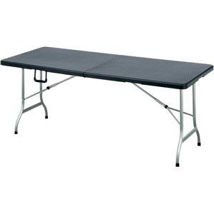 Mesa Plegable Simil Ratan Negra 180X74X74Cm