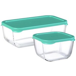 Contenedor Tupperware Rectangular Vidrio 3Un Pasabache