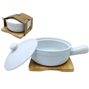 Fuente Multiuso Ceramica Con Tapa + Base Life Art