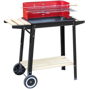 Parrilla De Asado Con Rueda Y Repisa 85X28X80Cm Bighouse
