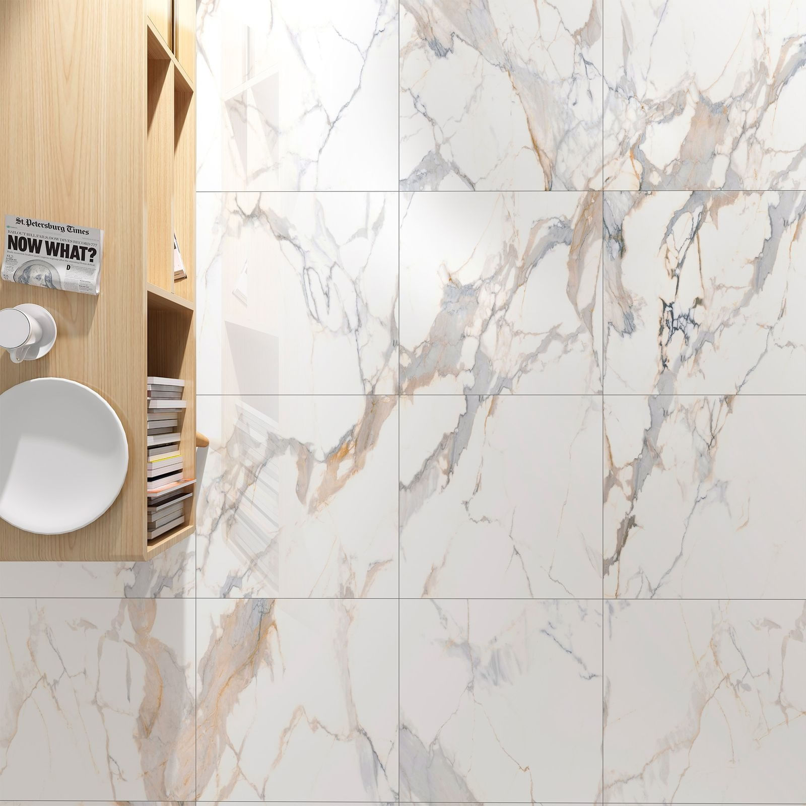 Porcelanato 60X60 Prestige Golden White Pulido 1.44M2 Cj Klipen