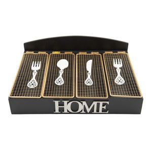 Organizador De Cubierto Home Mdf Negro Bighouse