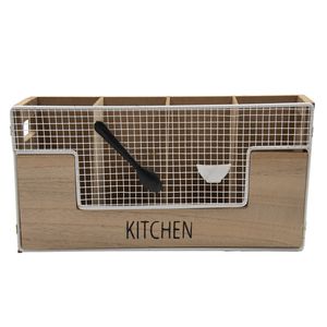 Organizador De Cubiertos Mdf + Plastico Bighouse