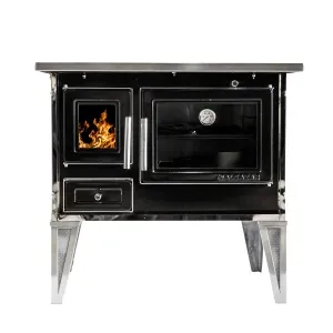 Cocina a Leña Calbuco L70 Negra + Kit de Instalación