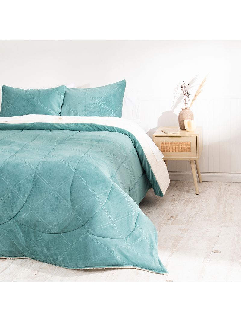 Quilt Sherpa Plumones Plazas Almacenes Paris Plumon Plazas Coral