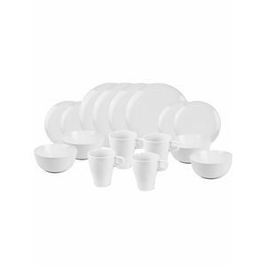 Juego De Loza Ceramica Blanca 16 Unidades Decoexpress