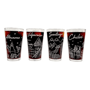 Vaso De Vidrio Chile Collection 4 Unidades Glasso