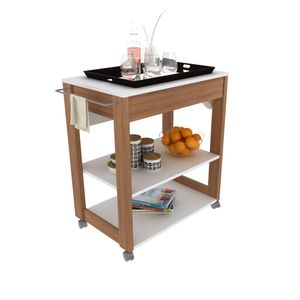 Carrito De Bar 74X75X42Cm Almendra Blanco Tecnomobili