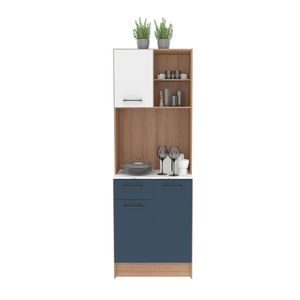 Mueble De Cocina 3 Puertas+1Cajon Almendra/Azul Cz1019 Tecnomobili