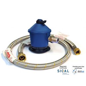 Regulador De Gas 5-11-15Kg + Flexible 1/2"X3/8"X1M Hoffens