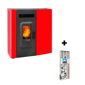 Estufa A Pellet Slim9000 Rojo Amesti