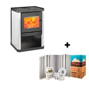 Estufa a Leña Blanca Classic 400 Blanco Invierno Amesti