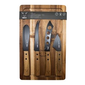 Tabla De Picar Acacia + Cuchillo Para Queso Wayu