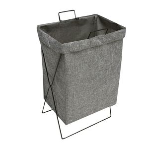 Canasto Ropa Sucia Plegable Gris 35X25X58.5Cm Casa Viva