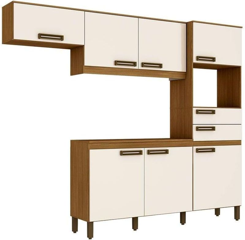 Mueble De Cocina 7 Puertas+2 Cajones Nature Off White Briz-1750694797589