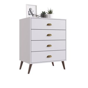 Comoda 4 Cajones 87X67X45Cm Blanco Linea Nordica