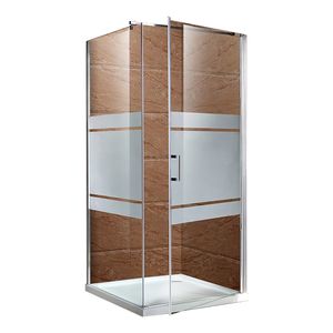 Shower Door Cuadrado 90X90X190Cm Cristal Con Franjas Casa Viva