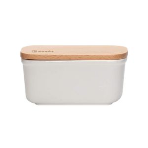 Mantequillera De Ceramica Tapa Bamboo 300Ml Simplit