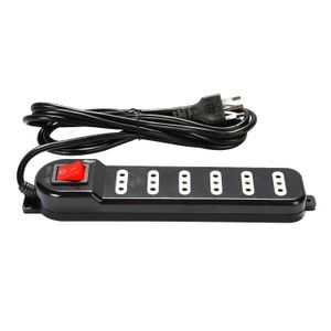 Alargador 5Mt Multiple 6 Posiciones Con Switch Negro Oca
