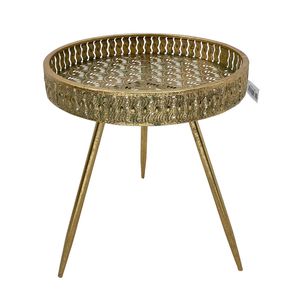 Mesa Lateral Circular 35.5X41Cm Dorada