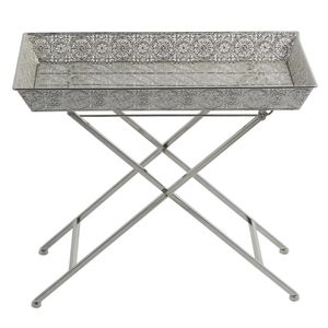 Mesa Lateral Rectangular 60X33X51Cm Plateada
