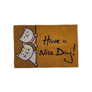 Limpia Pies 60X40 Coco Have A Nice Day Gatos