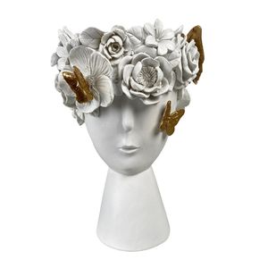 Florero 19.8X19.2X30.5Cm Blanco Mujer