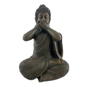Figura Decorativa 15X12.5X23.5Cm Buda Boca Gris