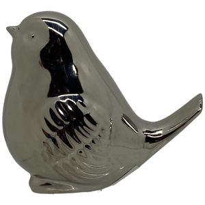 Figura Decorativa 12.5X7.5X10.5Cm Paloma Plateado
