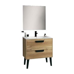Mueble Vanitorio Beige 69X45.5X83Cm Con Espejo