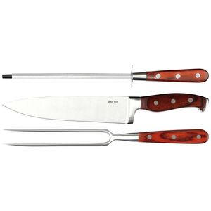 Cuchillo Con Tenedor Y Afilador Mor