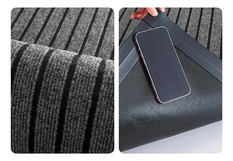 Limpia Pies 60X90Cm Pvc + Rubber Lineas Negro Casa Viva-1754921269001