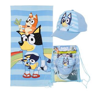Toalla De Playa 70X140Cm + Jockey Bluey Familia Mashini