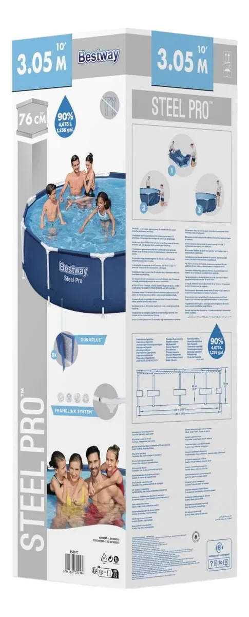 Piscina Estructural Redonda 305X76Cm Azul Steel Pro Bestway-1756501116767