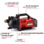 Bomba De Agua Para Jardin Aquinna 36/30 18V (3000L/H) Einhell-1758829226200