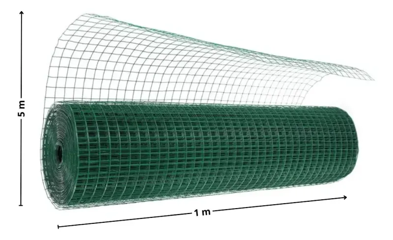 Malla Pajarera Soldada Pvc Verde 1/2"X1.0X5.0 Mts Rollo Cerram-1758832285871