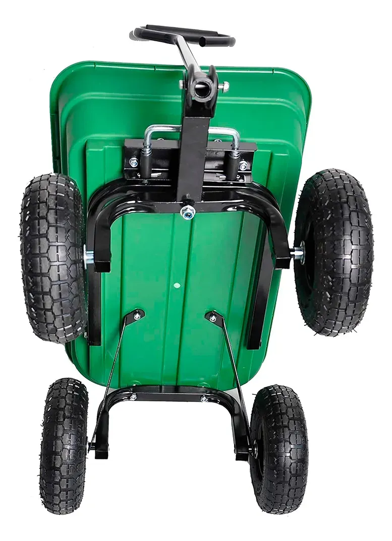 Carro De Arrastre Jardin Tolva Plastico 89X55X93Cm 250Kg Verde Cerram-1758891821314