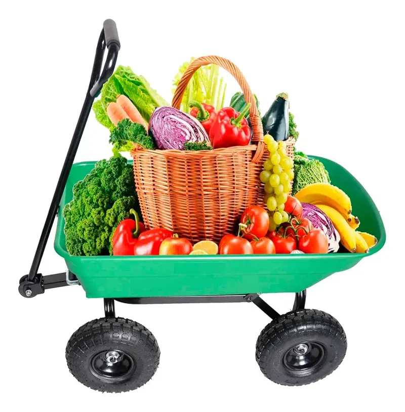 Carro De Arrastre Jardin Tolva Plastico 89X55X93Cm 250Kg Verde Cerram-1758891826870