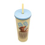 Vaso Tumbler 700Ml  Pet Flowers Tapa Celeste Con Bombilla Keep-1759150923700