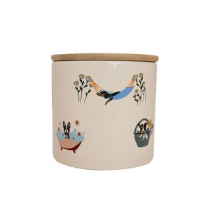 Contenedor Tapa Bamboo Pet Flowers 500Ml