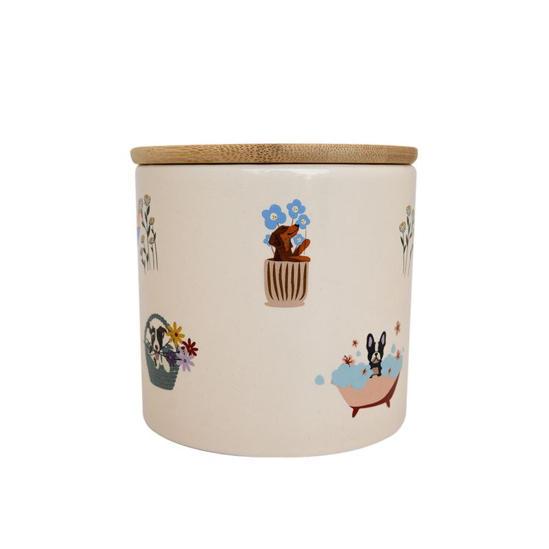 Contenedor Tapa Bamboo Pet Flowers 500Ml-1759152029263