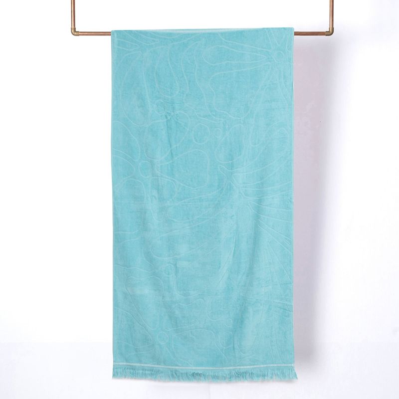 Toalla De Playa 80X160Cm 3D Flores Turquesa Mashini-1759420419493