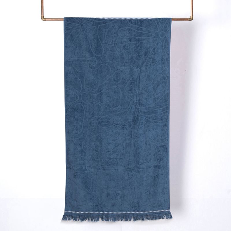 Toalla De Playa 80X160Cm 3D Flores Azul Mashini-1759420461344