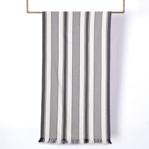 Toalla De Playa 80X160Cm Turca Rayas Negro Blanco Mashini