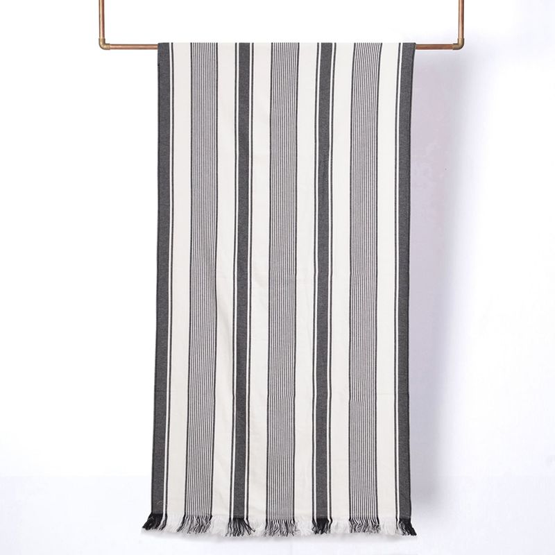 Toalla De Playa 80X160Cm Turca Rayas Negro Blanco Mashini-1759420564942