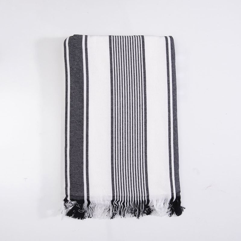 Toalla De Playa 80X160Cm Turca Rayas Negro Blanco Mashini-1759420600332